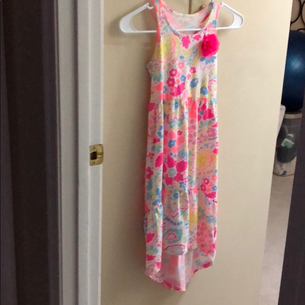 Soft cotton knit t back high low dress